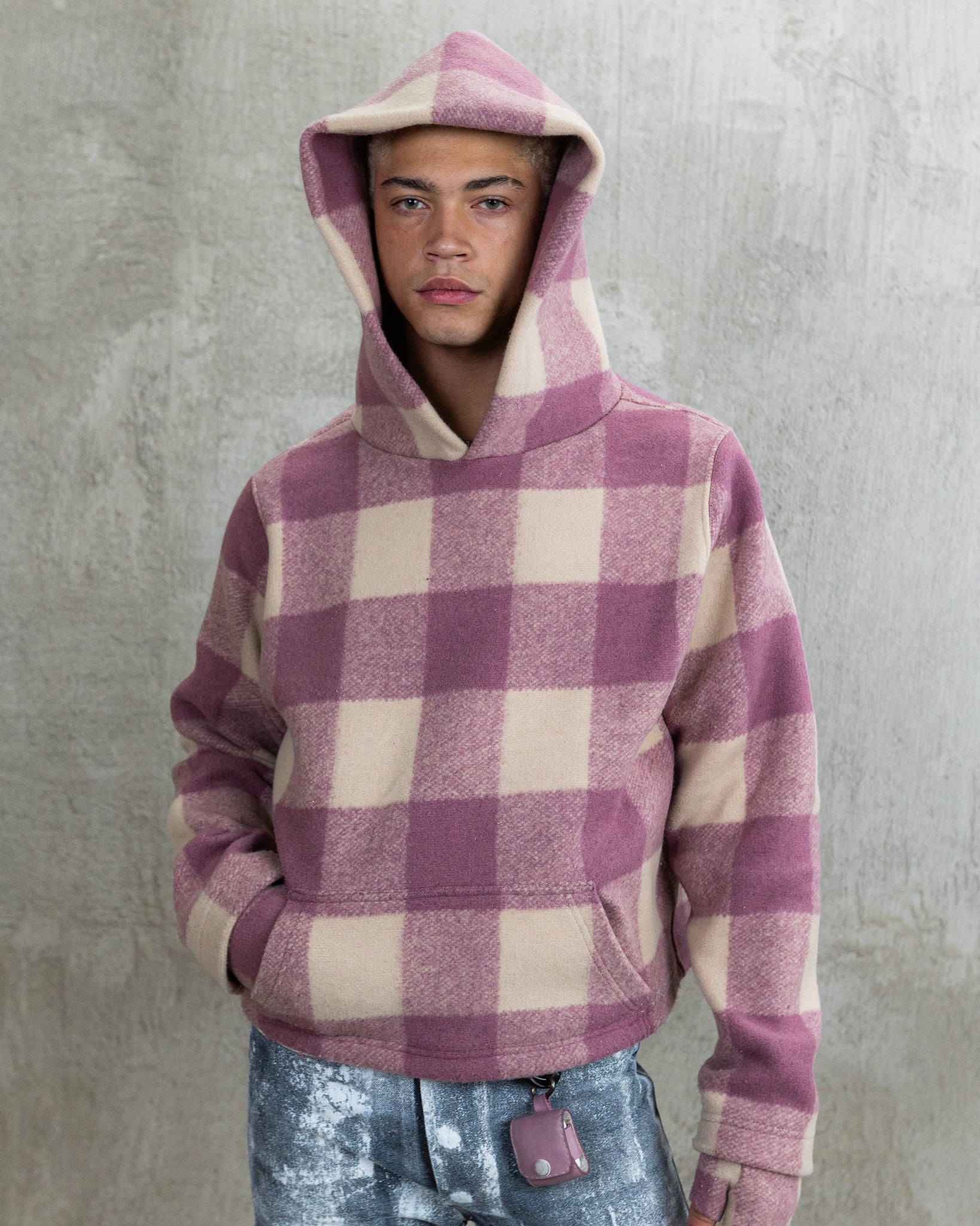 Pink Wool Hoodie