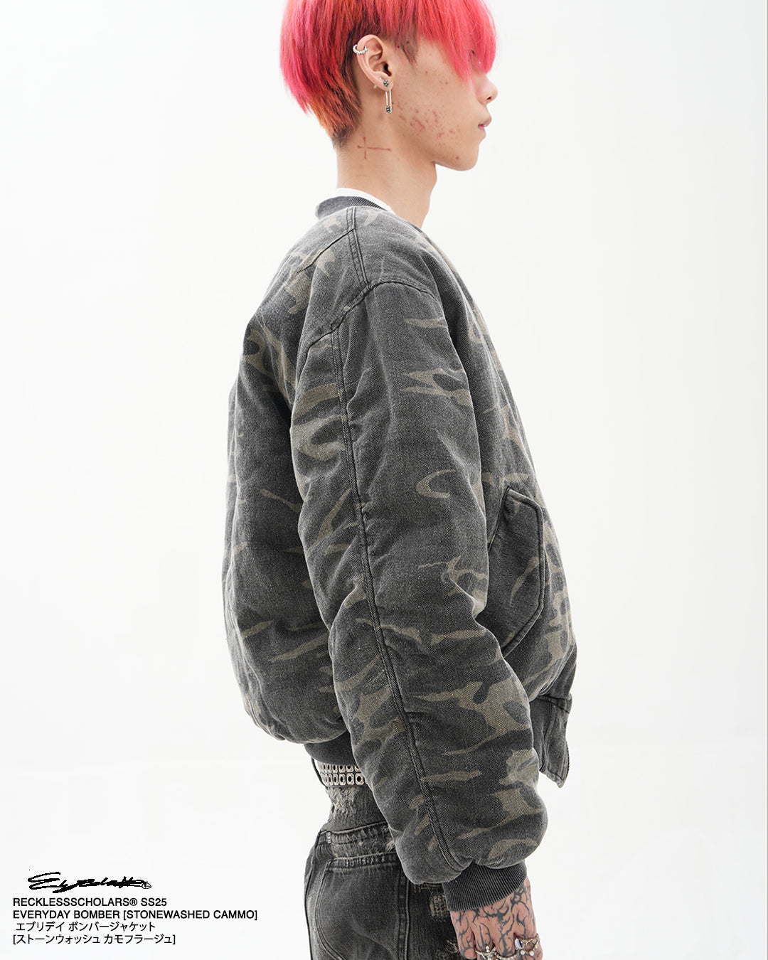 EVERYDAY BOMBER WASHED WOODLAND CAMMO