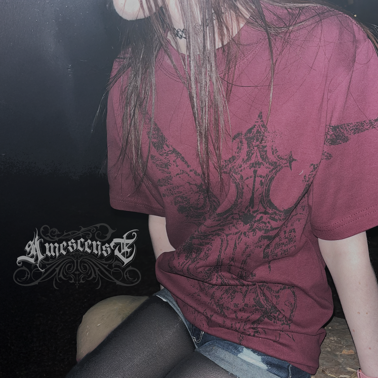 "ENIGMA" T-SHIRT - MAROON (LARGE)