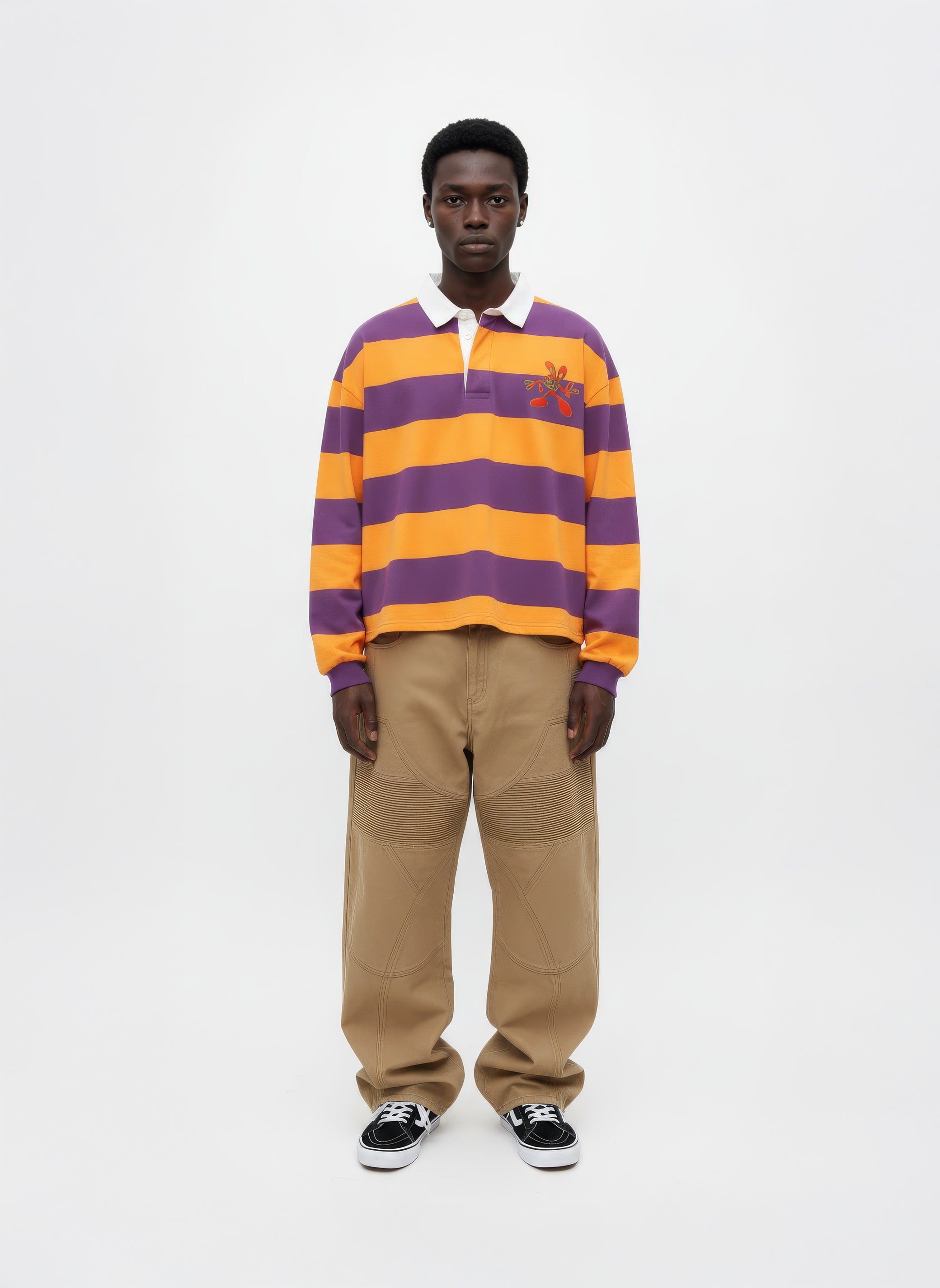 KHAKI BIKER TROUSERS