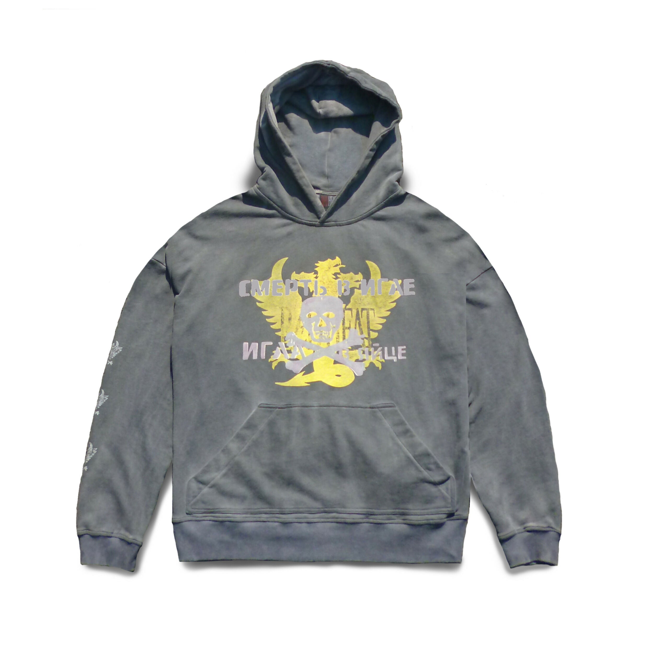 'Needle' asphalt hoodie