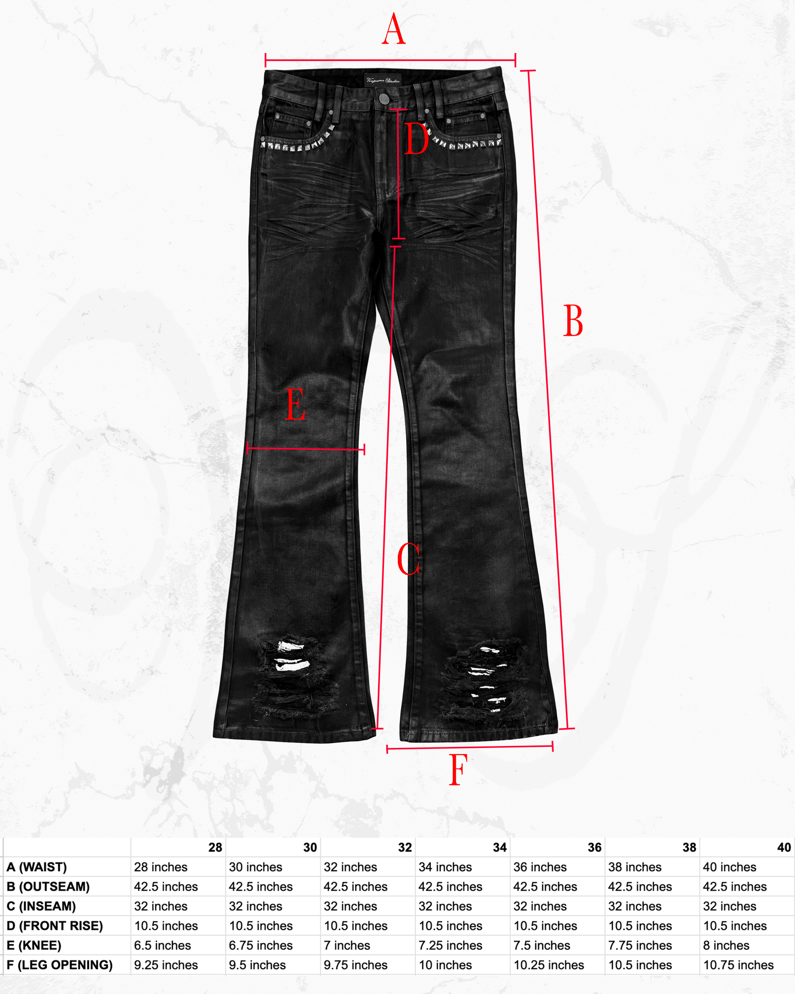 "Vendetta" Waxed Denim Jeans V2