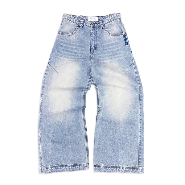 パンツ WAVE DESIGN HIGH WAIST DENIM Women's High Rise Zip Up Flared Wave Hem Denim Shorts