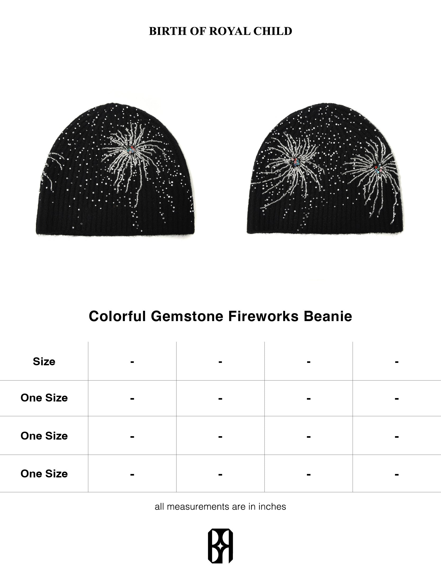帽子 Firework Embroidered Beaded Beanie Firework Embroidered Beaded Beanie｜Birth Of Royal Child