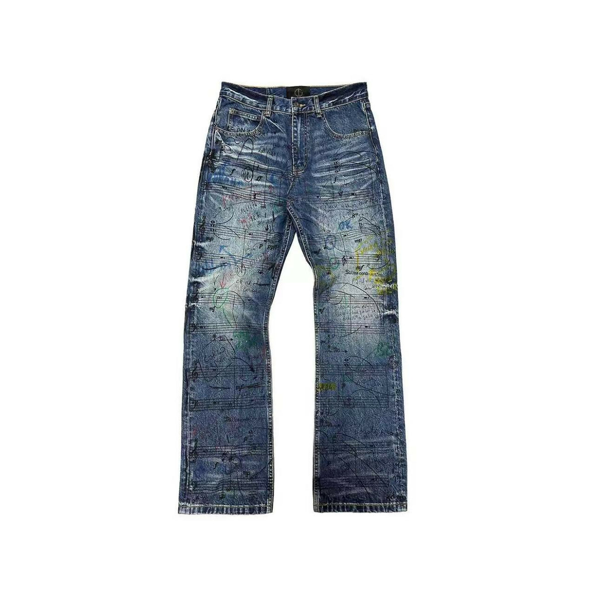 GRAFFITO STAFF NOTE WHISKER WASH JEANS