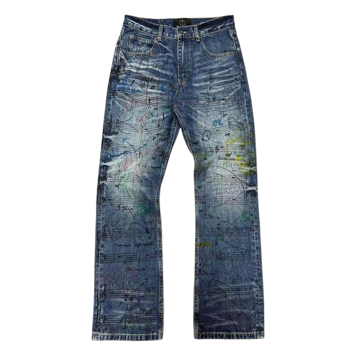 GRAFFITO STAFF NOTE WHISKER WASH JEANS