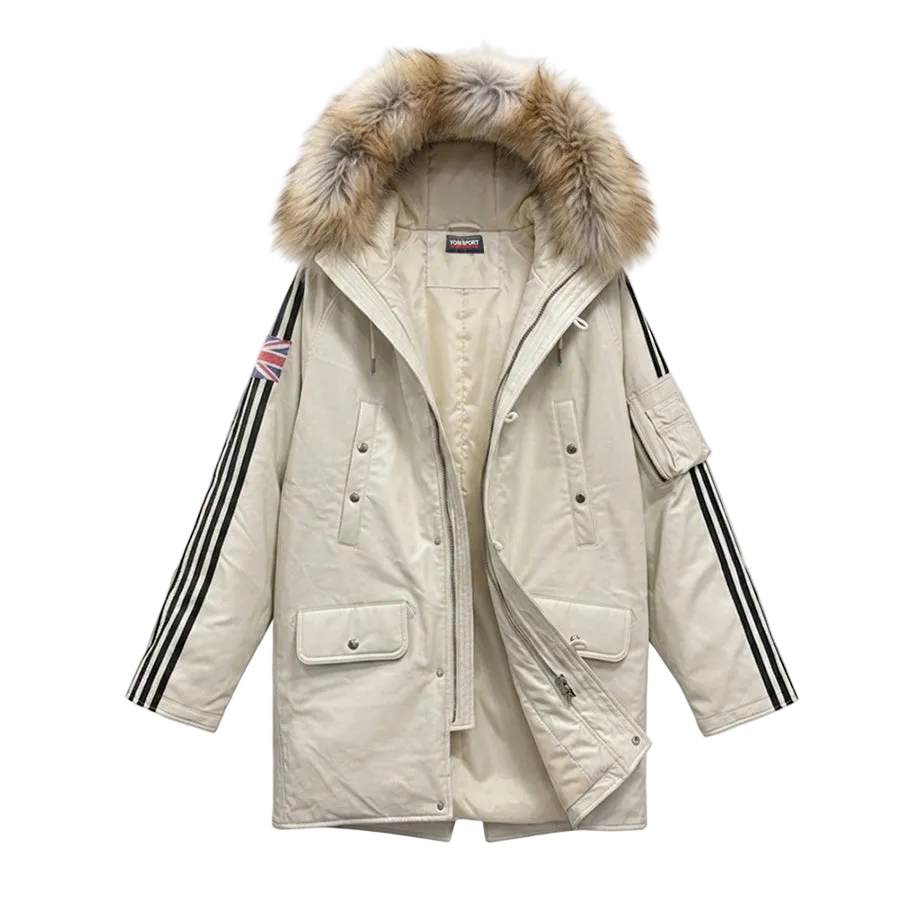 YORI/RECKLESS WHITE LEATHER PARKA