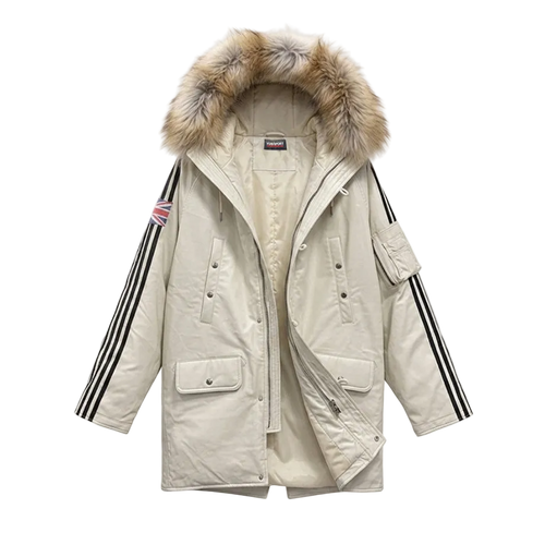 YORI/RECKLESS WHITE LEATHER PARKA