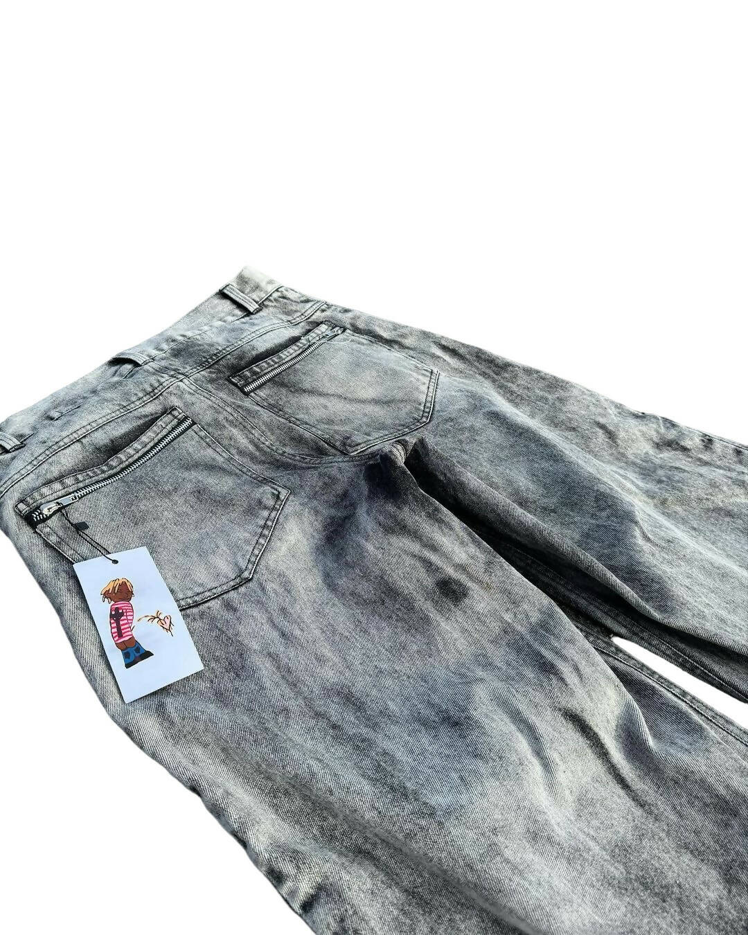Stone wash baggy jeans