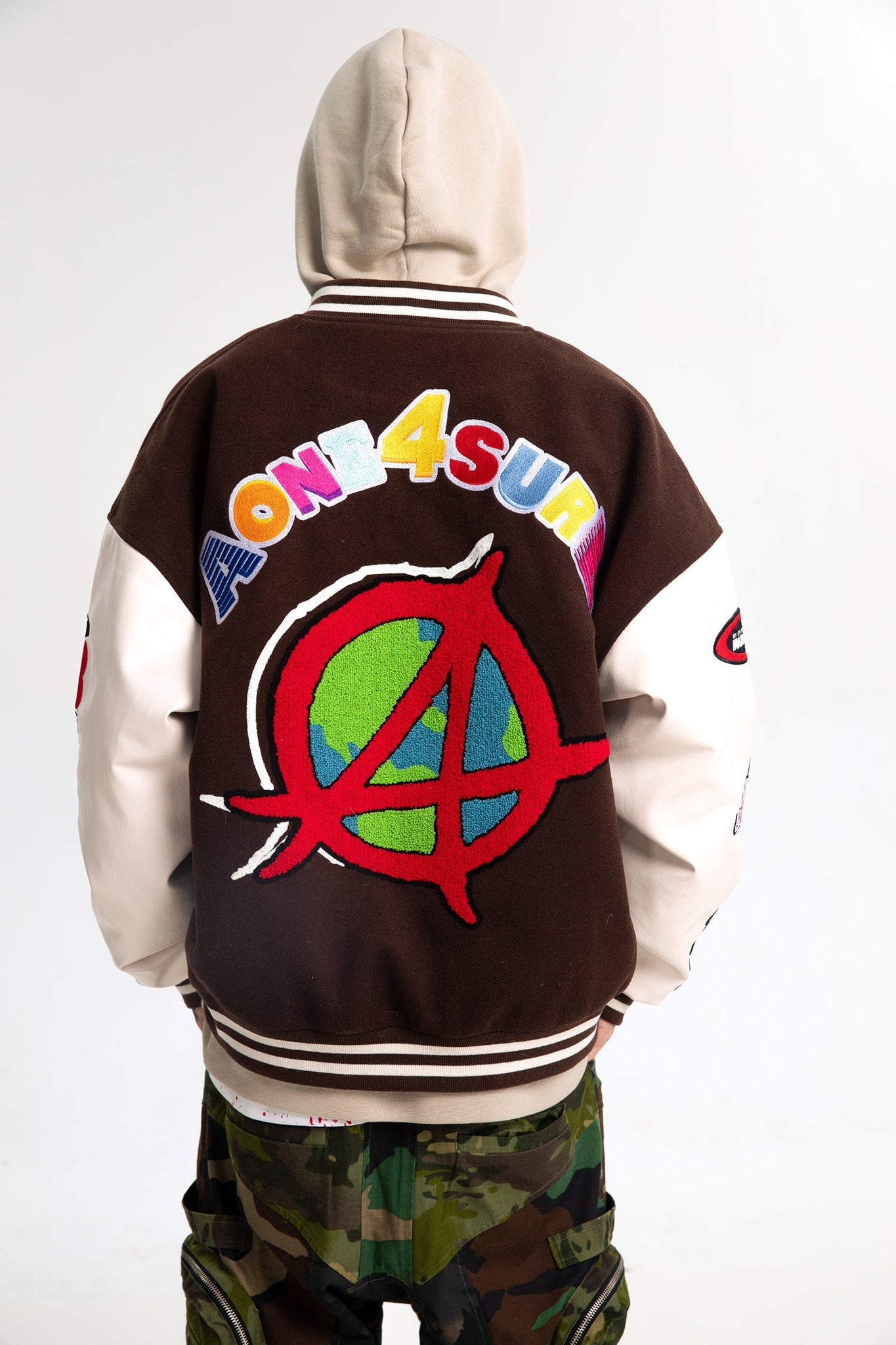 AONE4SURE Worldfamous Embroidery Varsity Jacket