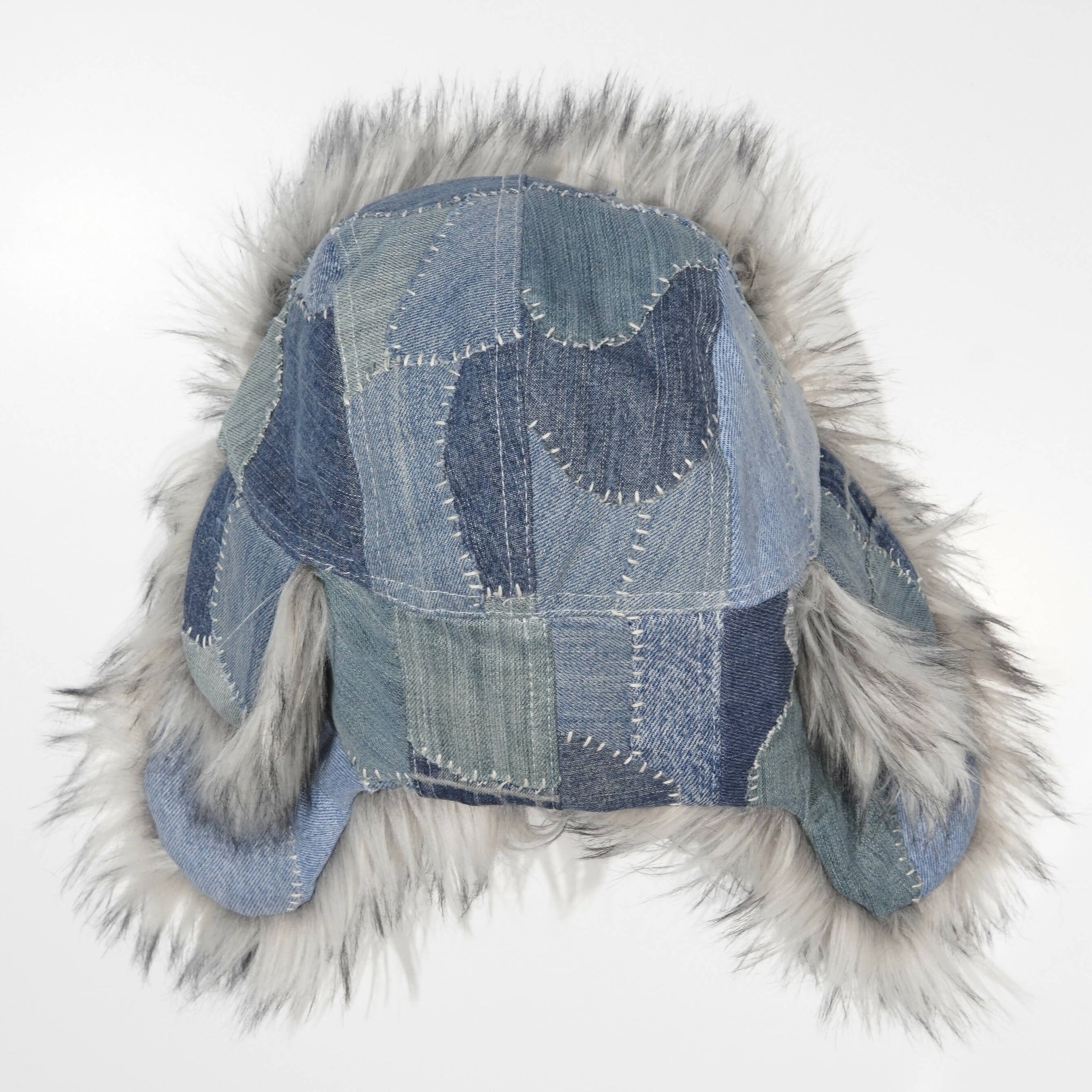 Hand-stitched Denim Trapper Hat