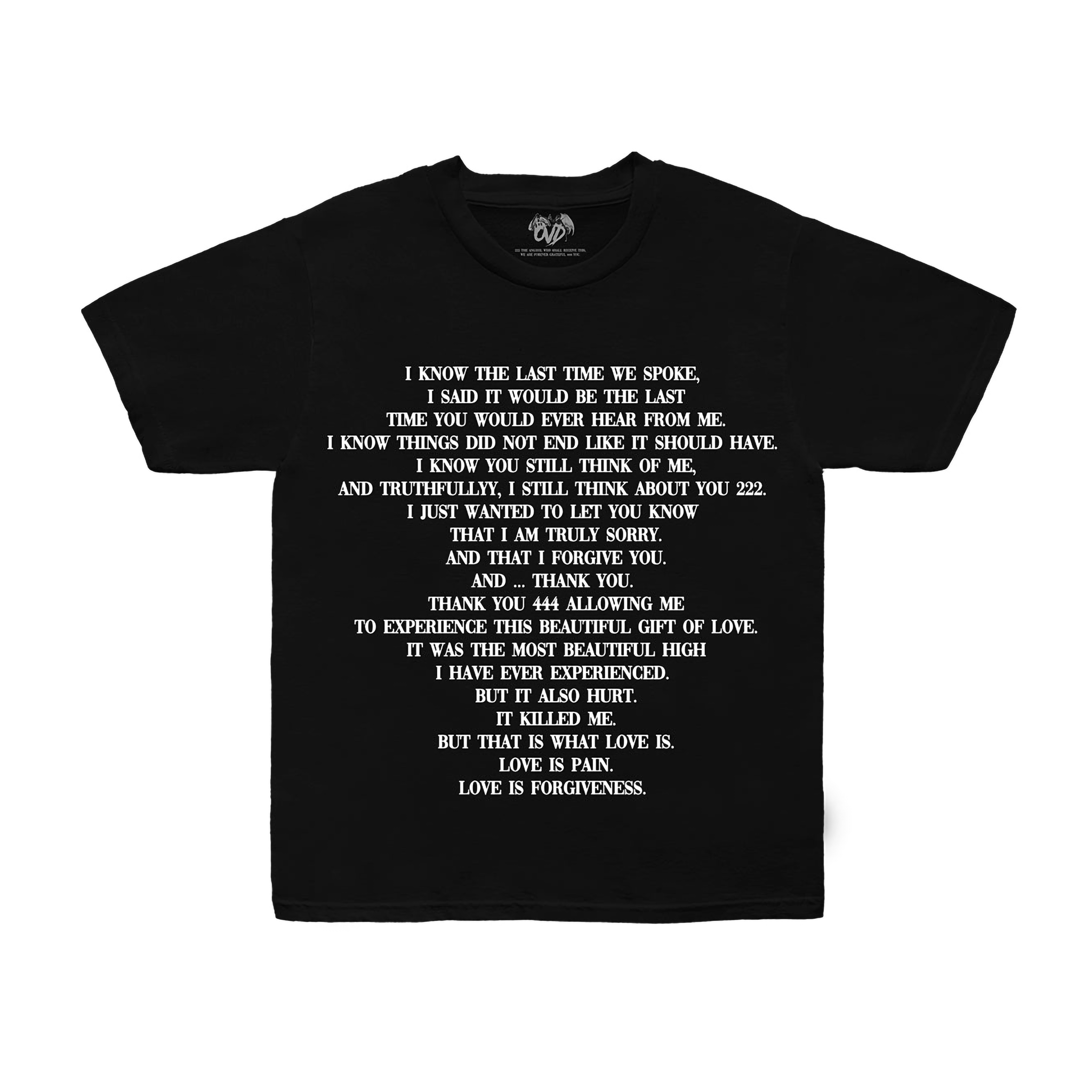 "A LETTER 222 MY EX" BLACK TEE