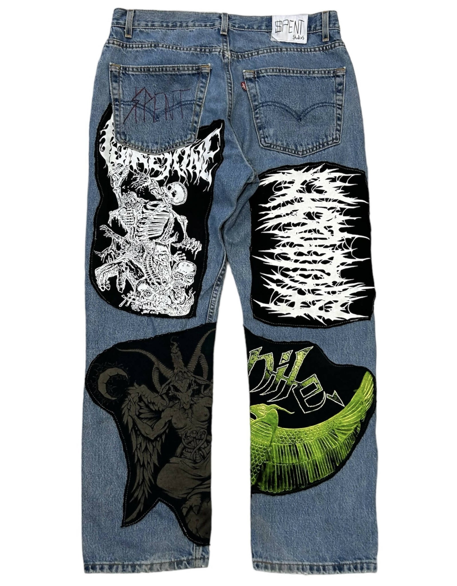Death Metal Patchwork jeans