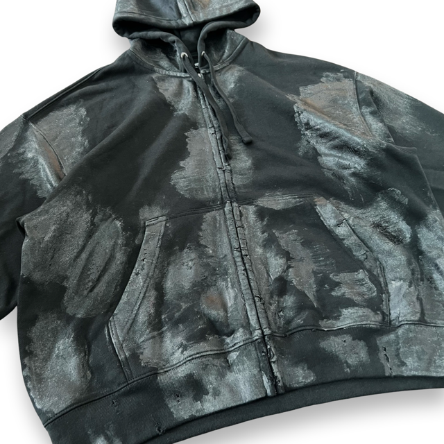Melted Foil Zip-Up Hoodie