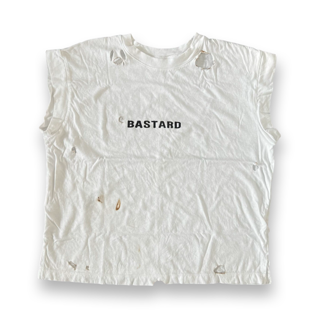 "Bastard" Extended Shoulder T-Shirt (Wht)