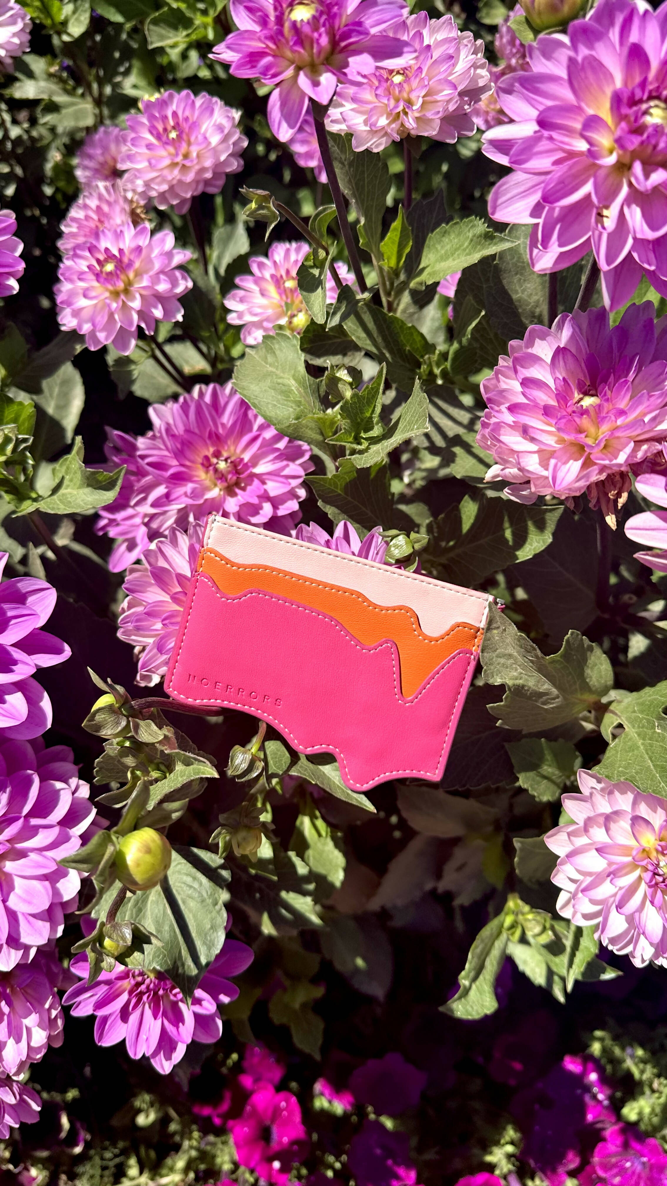 Pink melted card holder