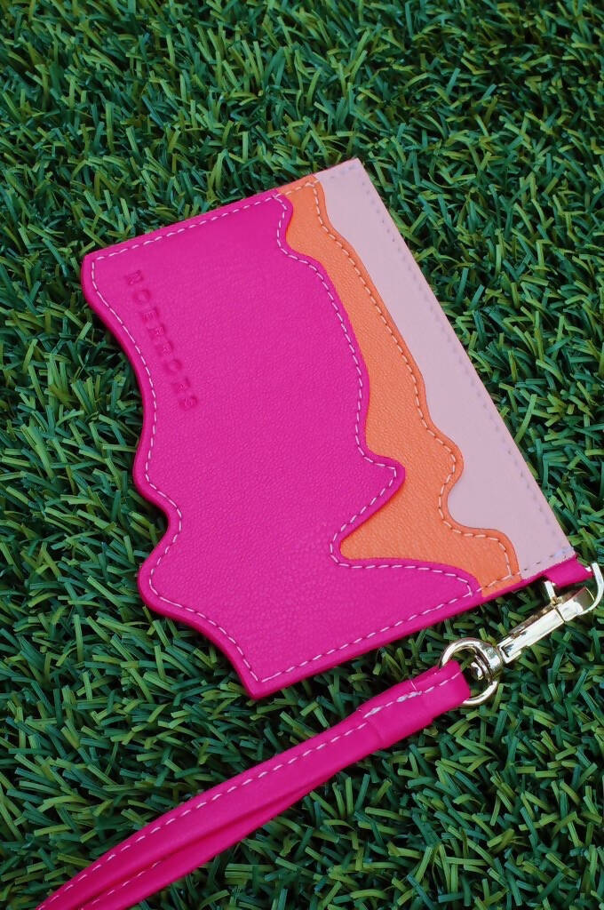 Pink melted card holder