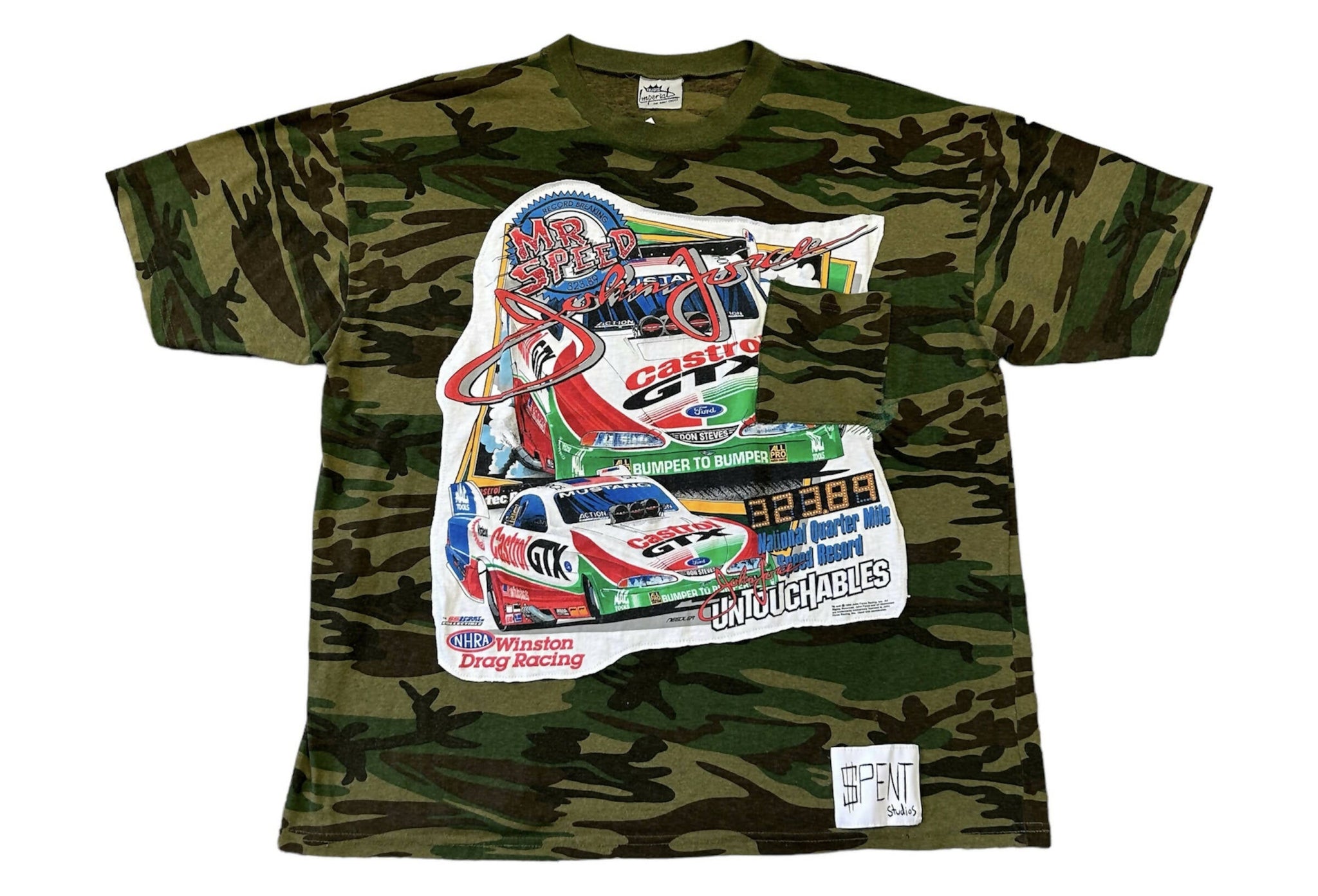 Vintage Army Camo Racer t shirt [xl]