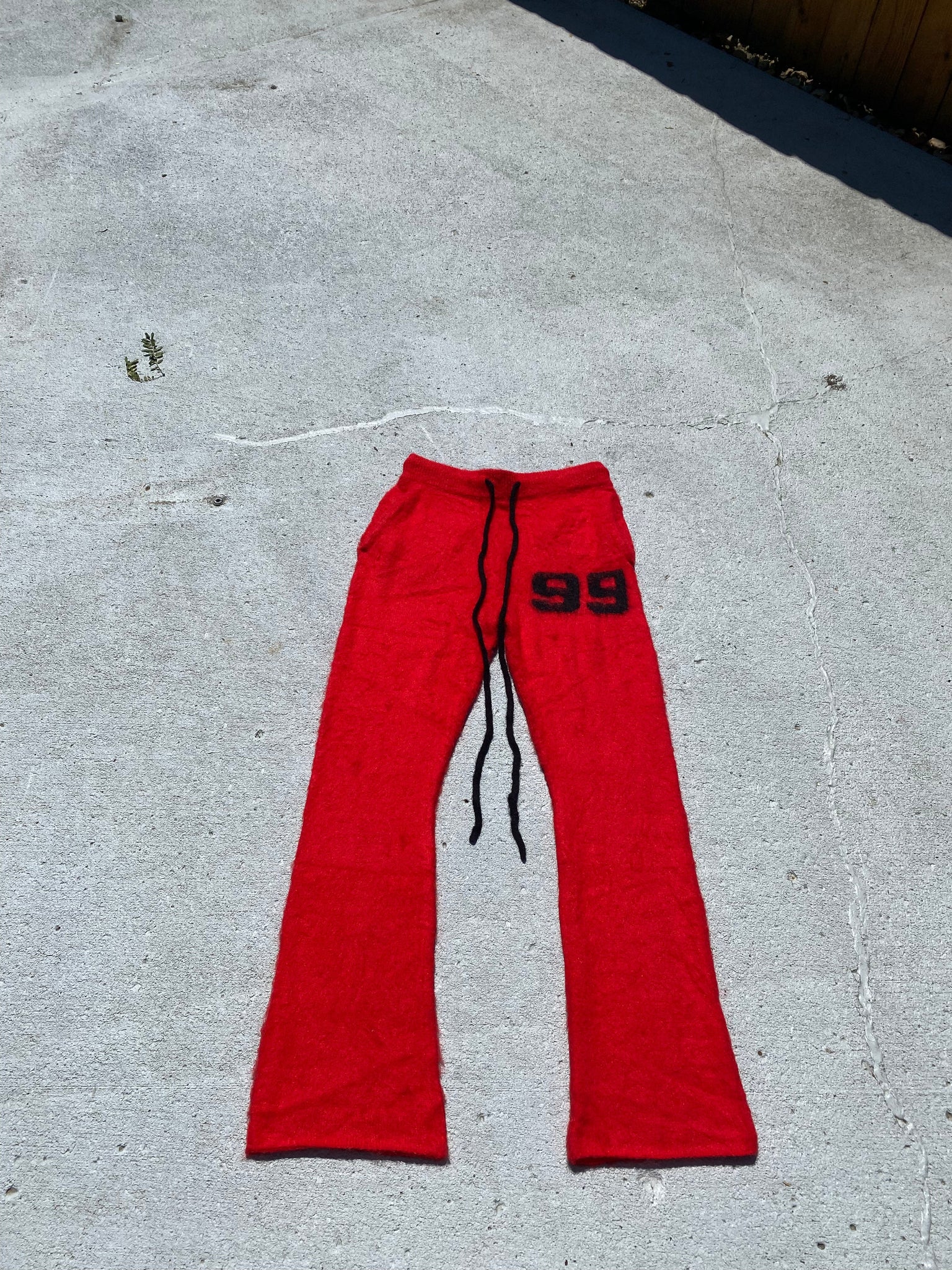Mohair Flare Pants Red
