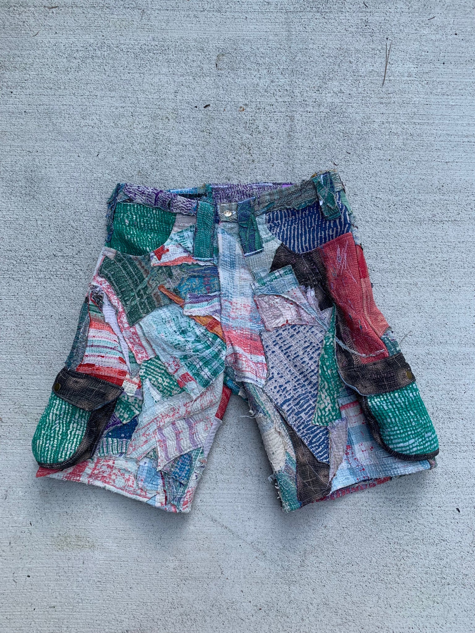 Patchworked Cargo Shorts - 36x12