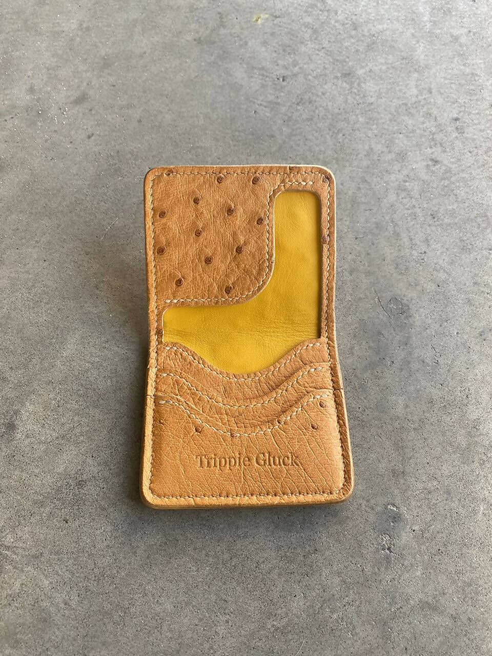 Sand Ostrich Leather Wallet