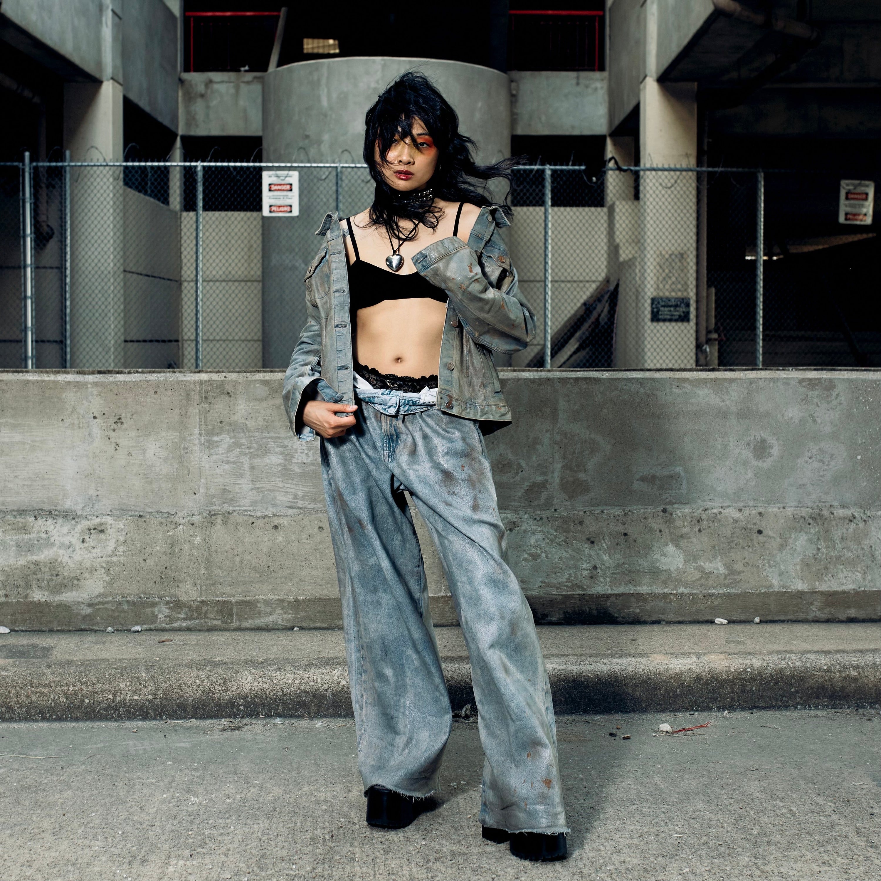 Worker Wide-leg Wax Denim