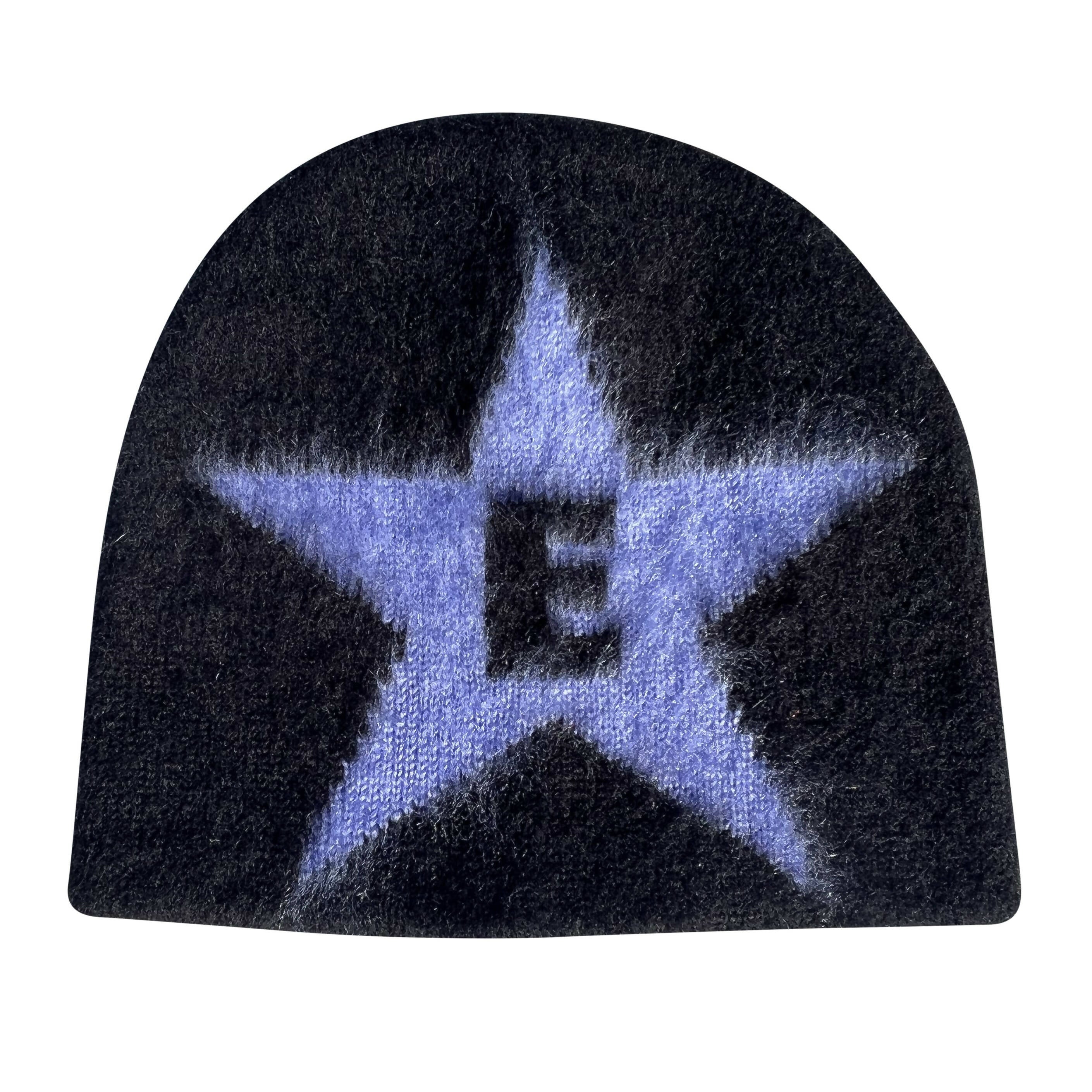Mohair logo beanie (black/blue)